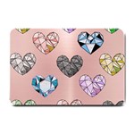 gem hearts and rose gold Small Doormat  24 x16  Door Mat