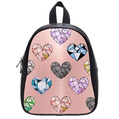 Gem Hearts And Rose Gold School Bag (small) by NouveauDesign