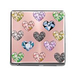 gem hearts and rose gold Memory Card Reader (Square 5 Slot) Front