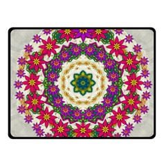 Fauna Fantasy Bohemian Midsummer Flower Style Fleece Blanket (small) by pepitasart