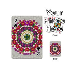 Fauna Fantasy Bohemian Midsummer Flower Style Playing Cards 54 (mini)  by pepitasart