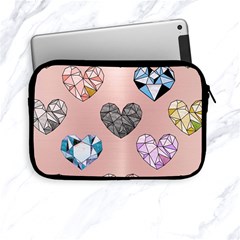 Gem Hearts And Rose Gold Apple Ipad Mini Zipper Cases by NouveauDesign