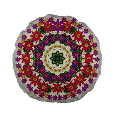 Fauna Fantasy Bohemian Midsummer Flower Style Standard 15  Premium Round Cushions by pepitasart