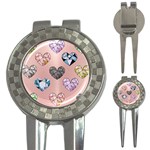 gem hearts and rose gold 3-in-1 Golf Divots Front