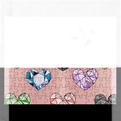 Gem Hearts And Rose Gold Rectangular Jigsaw Puzzl by NouveauDesign