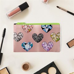 Gem Hearts And Rose Gold Cosmetic Bag (xs) by NouveauDesign