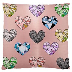 Gem Hearts And Rose Gold Standard Flano Cushion Case (one Side) by NouveauDesign