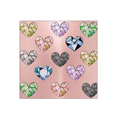 Gem Hearts And Rose Gold Satin Bandana Scarf