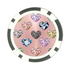 Gem Hearts And Rose Gold Poker Chip Card Guard by NouveauDesign