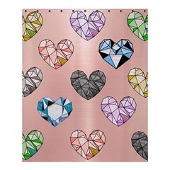 Gem Hearts And Rose Gold Shower Curtain 60  X 72  (medium)  by NouveauDesign