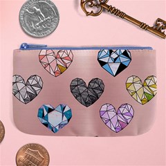 Gem Hearts And Rose Gold Large Coin Purse by NouveauDesign