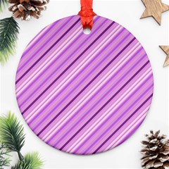 Violet Diagonal Lines Ornament (round) by snowwhitegirl