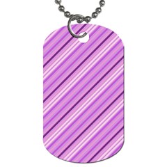 Violet Diagonal Lines Dog Tag (two Sides) by snowwhitegirl