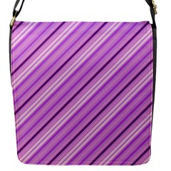 Violet Diagonal Lines Flap Messenger Bag (s) by snowwhitegirl