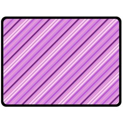 Violet Diagonal Lines Double Sided Fleece Blanket (large)  by snowwhitegirl