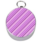 Violet Diagonal Lines Silver Compasses Front