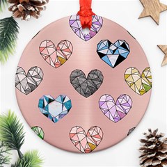 Gem Hearts And Rose Gold Ornament (round) by NouveauDesign