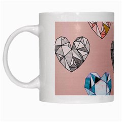 Gem Hearts And Rose Gold White Mugs by NouveauDesign