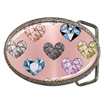 gem hearts and rose gold Belt Buckles Front