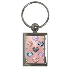 Gem Hearts And Rose Gold Key Chains (rectangle)  by NouveauDesign