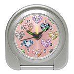 gem hearts and rose gold Travel Alarm Clock Front