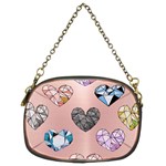 gem hearts and rose gold Chain Purses (Two Sides)  Front