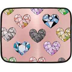 Gem Hearts And Rose Gold Fleece Blanket (mini) by NouveauDesign