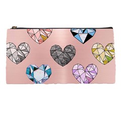 Gem Hearts And Rose Gold Pencil Cases by NouveauDesign