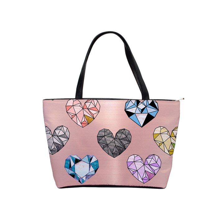 gem hearts and rose gold Shoulder Handbags