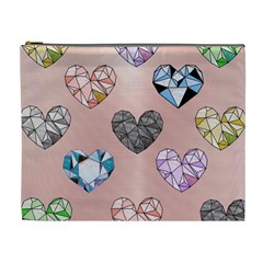 Gem Hearts And Rose Gold Cosmetic Bag (xl) by NouveauDesign