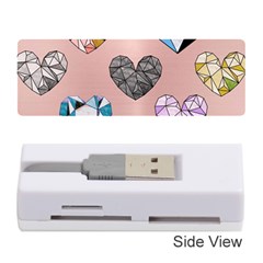 Gem Hearts And Rose Gold Memory Card Reader (stick) by NouveauDesign