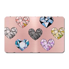 Gem Hearts And Rose Gold Magnet (rectangular) by NouveauDesign