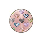 gem hearts and rose gold Hat Clip Ball Marker (4 pack) Front