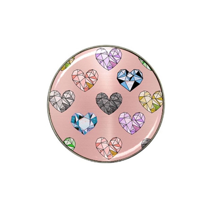 gem hearts and rose gold Hat Clip Ball Marker (4 pack)