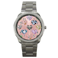 Gem Hearts And Rose Gold Sport Metal Watch by NouveauDesign