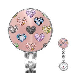 Gem Hearts And Rose Gold Stainless Steel Nurses Watch by NouveauDesign