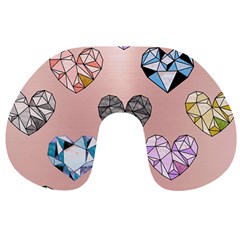 Gem Hearts And Rose Gold Travel Neck Pillows by NouveauDesign