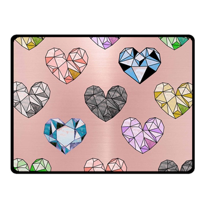 gem hearts and rose gold Double Sided Fleece Blanket (Small) 