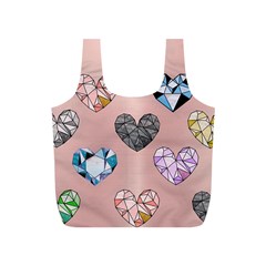 Gem Hearts And Rose Gold Full Print Recycle Bags (s)  by NouveauDesign