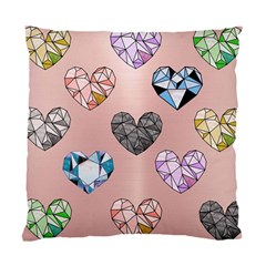 Gem Hearts And Rose Gold Standard Cushion Case (one Side) by NouveauDesign