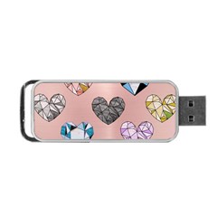 Gem Hearts And Rose Gold Portable Usb Flash (two Sides) by NouveauDesign