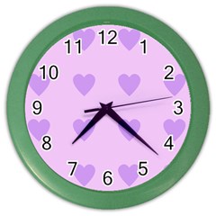 Violet Heart Color Wall Clock by snowwhitegirl