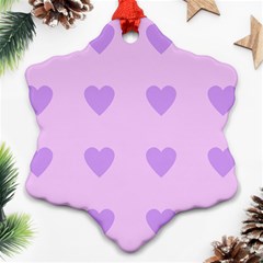 Violet Heart Snowflake Ornament (two Sides)