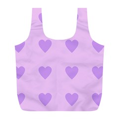 Violet Heart Full Print Recycle Bags (l)  by snowwhitegirl