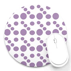 Violet Dots Round Mousepads by snowwhitegirl