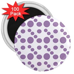 Violet Dots 3  Magnets (100 Pack) by snowwhitegirl