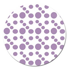 Violet Dots Magnet 5  (round) by snowwhitegirl