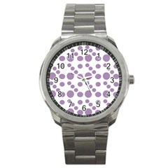 Violet Dots Sport Metal Watch by snowwhitegirl