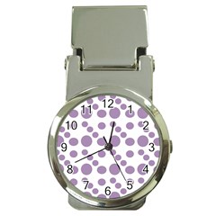 Violet Dots Money Clip Watches by snowwhitegirl