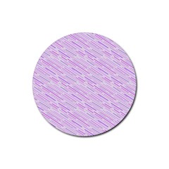 Silly Stripes Lilac Rubber Round Coaster (4 Pack)  by snowwhitegirl